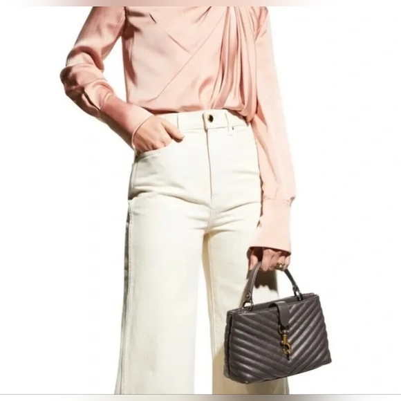 LIKE NEW Rebecca Minkoff Edie Top Handle Satchel in Graphite - Picture 3 of 11